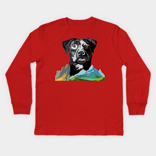 Hiking Buddy Denver Retriever Dog Kids Long Sleeve T-Shirt